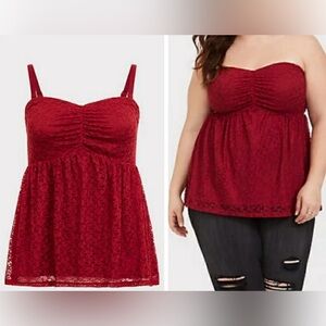 TORRID Red Lace Tube Top